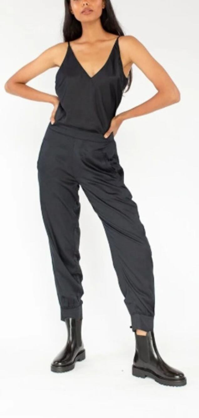 Neu Nomads Allie Ankle Trouser Pants Jogger Women's Medium Black High Waisted